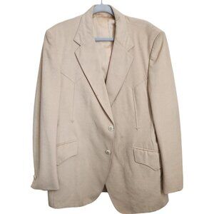 Vintage 70’s 80s Western Blazer Jacket Men’s Size‎ 44/46 Beige Cowboy Retro York